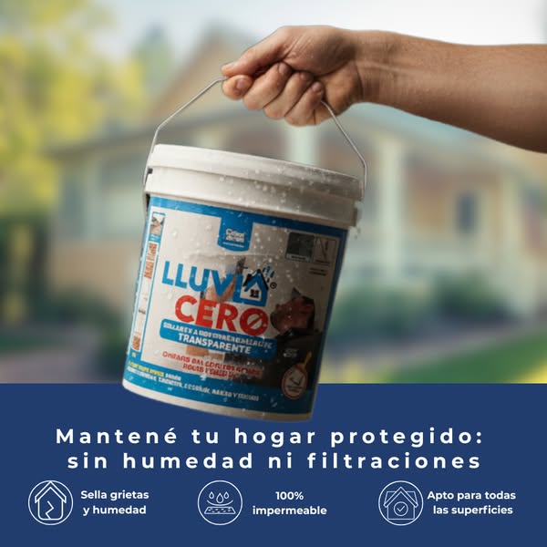 LLUVIA CERO® 1 Galon (3,79 Lts) de Sellador Impermeabilizante Blanco + Brocha de Regalo